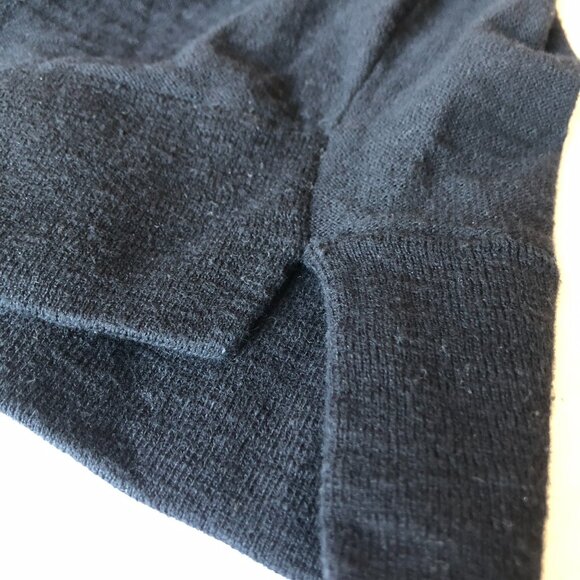 Vince Tan Black Color Block Sweater 100% Cotton Scoop Neck Drop Shoulder Stretch - Picture 15 of 15